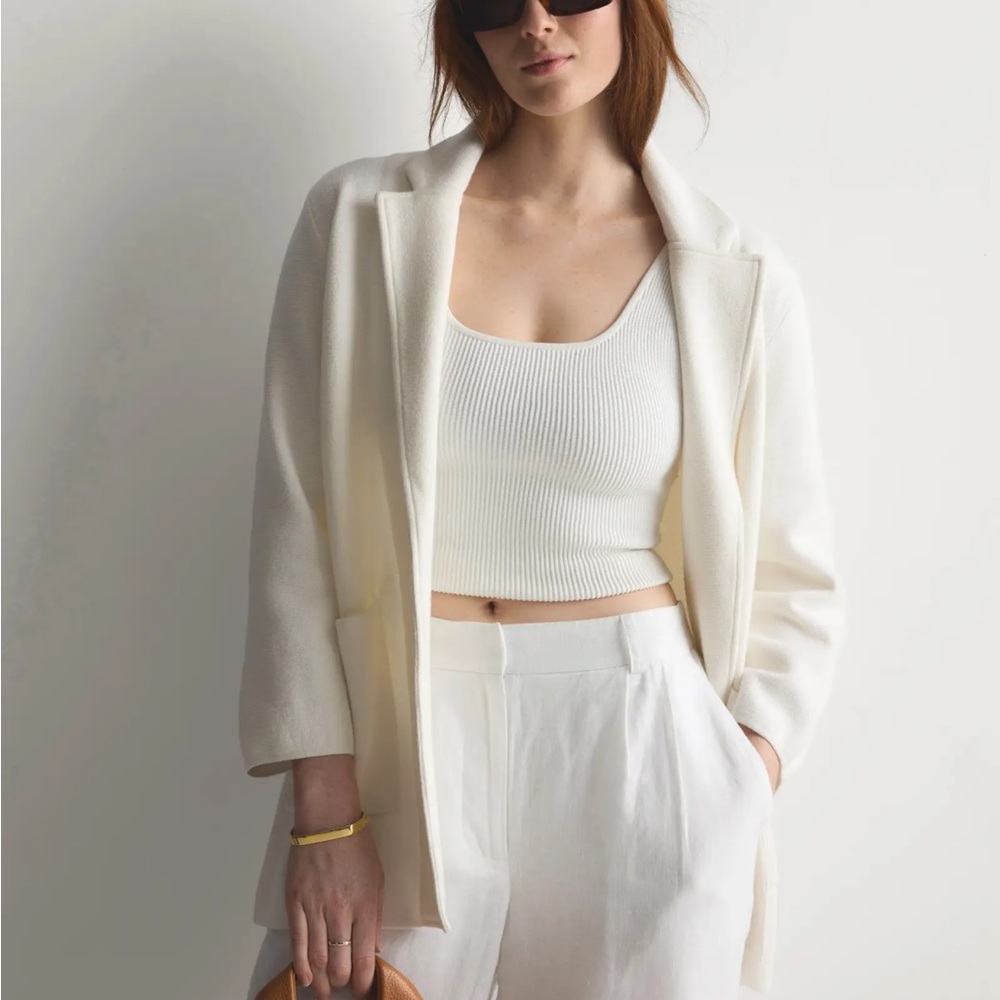 NWOT Quince Cream Knit Blazer size small